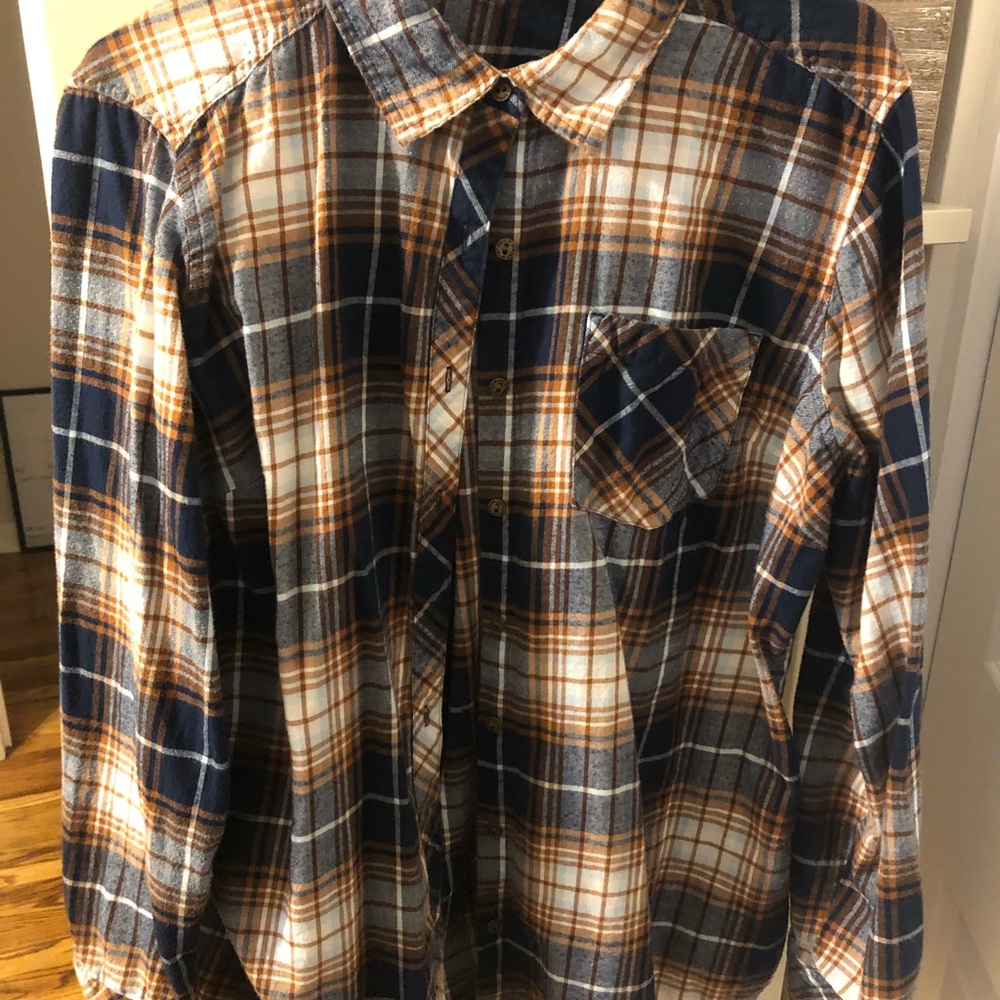 Lightweight blue & orange plaid